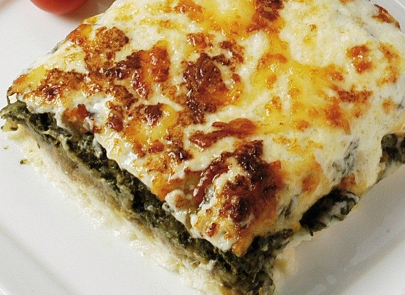 Lasaña de Espinacas, Jamón y Patata.